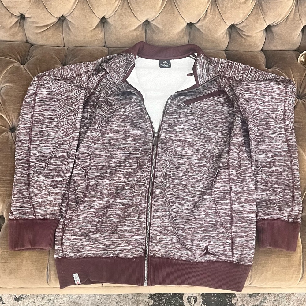 Air Jordan Burgundy Full Zip Sweater Jacket
